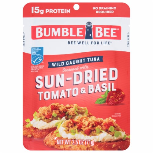Bumble Bee® Sun Dried Tomato & Basil Seasoned Tuna Pouch Perspective: front