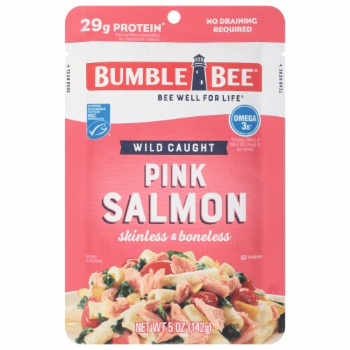 Bumble Bee® Wild Caught Skinless Boneless Pink Salmon Pouch Perspective: front