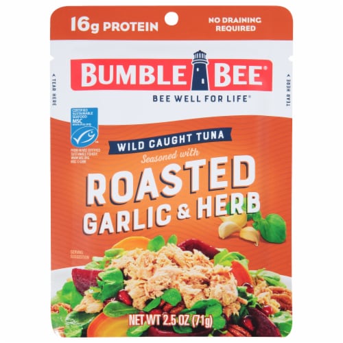 Bumble Bee® Roasted Garlic & Herb Seasoned Tuna Pouch Perspective: front