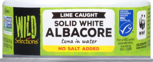 Wild Selections No Salt Added Solid White Albacore Tuna in Water Perspective: front