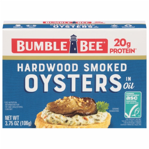 Bumble Bee® Shucked Hardwood Smoked Oysters Perspective: front