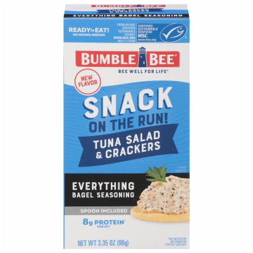 Bumble Bee® Snack on the Run Everything Bagel Seasoning Tuna Salad and Crackers Perspective: front