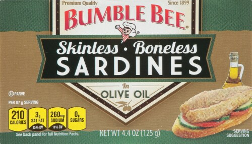 Bumble Bee Skinless Boneless Sardines in Olive Oil Perspective: front