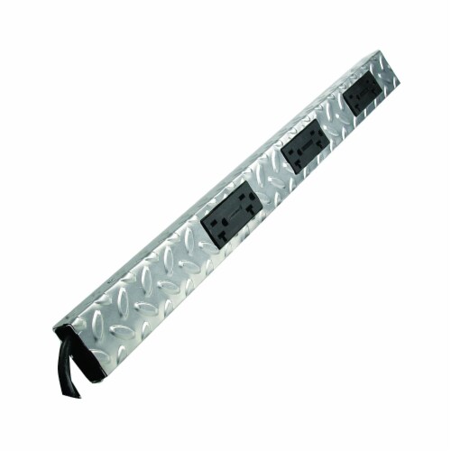 Legrand Wiremold 6' Plugmold Tough Power Strip Metallic PM48TC Perspective: front