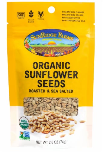 SunRidge Farms® Organic Roasted & Sea Salted Sunflower Seeds Perspective: front