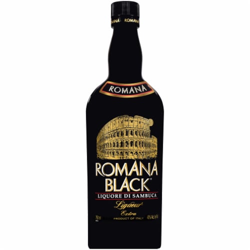 Romana Black Sambuca Liqueur Perspective: front