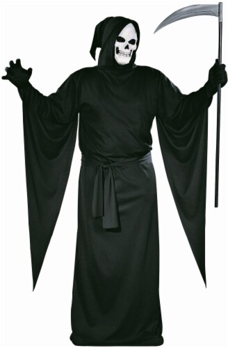 Grim Reaper Robe Costume Adult Black Grim Reaper Robe Costume Adult Black