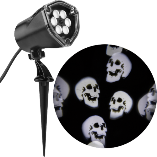 Gemmy Lightshow Whirl-A-Motion Scary Skulls Spotlight Perspective: front