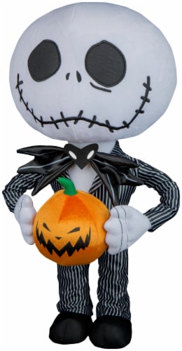 Gemmy Big Head Jack Halloween Greeter - Black/Gray Perspective: front