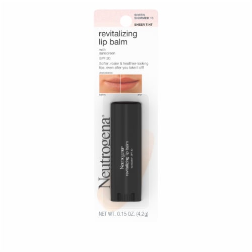 Neutrogena Revitalizing and Moisturizing Tinted Lip Balm with SPF 20 Sunscreen 10 Sheer Shimmer Perspective: front