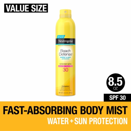 Neutrogena Beach Defense Spray Body Sunscreen, SPF 30 Perspective: front
