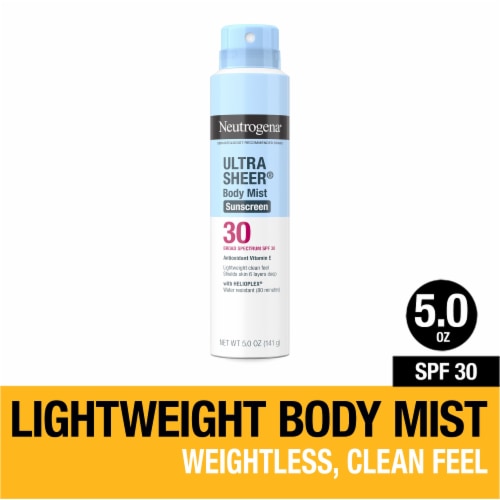 Neutrogena Ultra Sheer Body Mist Sunscreen Spray Broad Spectrum SPF 30