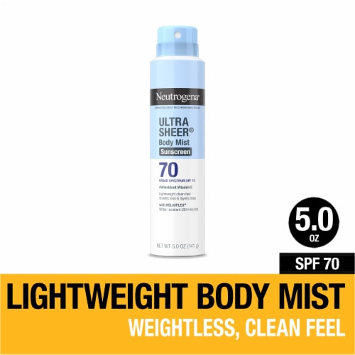 Neutrogena Ultra Sheer Body Mist Sunscreen Broad Spectrum SPF 70 Perspective: front