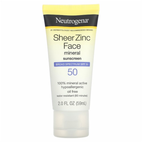 Neutrogena Sheer Zinc Dry-Touch Face SPF 50 Sunscreen Lotion Perspective: front