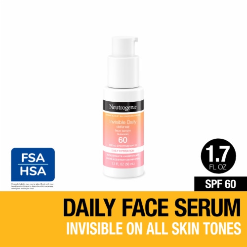 Neutrogena Invisible Daily Defense Sunscreen Face Serum Broad Spectrum SPF 60+ Perspective: front
