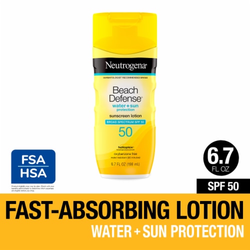 Neutrogena Beach Defense Water Sun Protection Sunscreen Lotion Broad Spectrum SPF 50