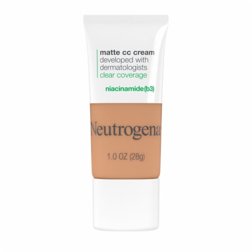 Neutrogena Clear Coverage Flawless Matte CC Cream Oil Free & Fragrance Free Wheat Perspective: front