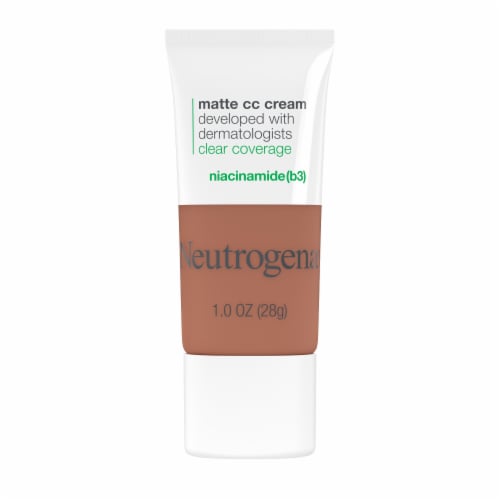 Neutrogena Clear Coverage Flawless Matte CC Cream Hypoallergenic Oil & Fragrance Free Amber Perspective: front