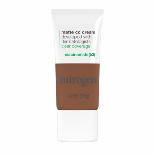 Neutrogena Clear Coverage Flawless Matte CC Cream with Niacinamide Fragrance Free Cinnamon Perspective: front