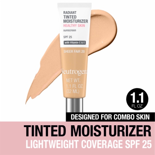 Neutrogena Healthy Skin Radiant Tinted Facial Moisturizer with SPF 25 20 Sheer Fair Perspective: front