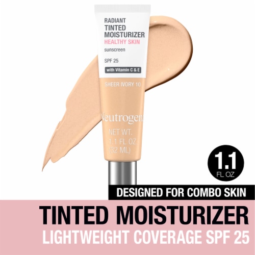 Neutrogena Healthy Skin Radiant Tinted Facial Moisturizer with SPF 25 Sunscreen 10 Sheer Ivory Perspective: front