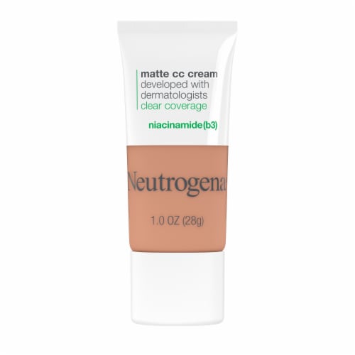 Neutrogena Clear Coverage Flawless Matte CC Cream Full-Coverage Fragrance Free Fawn Perspective: front