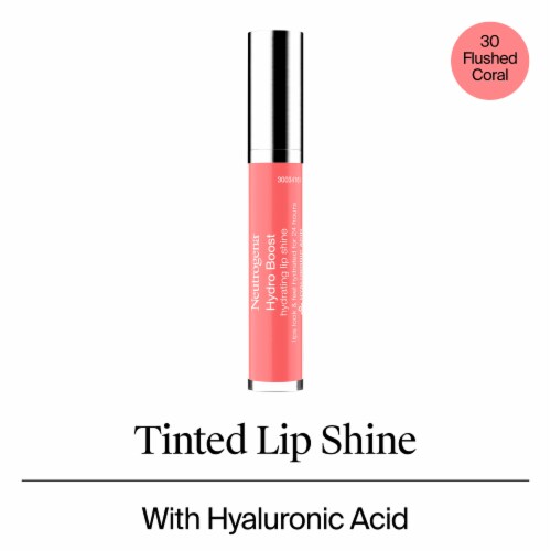 Neutrogena Hydro Boost Moisturizing Lip Gloss with Hyaluronic Acid to Soften Lips 30 Flushed Coral Perspective: front