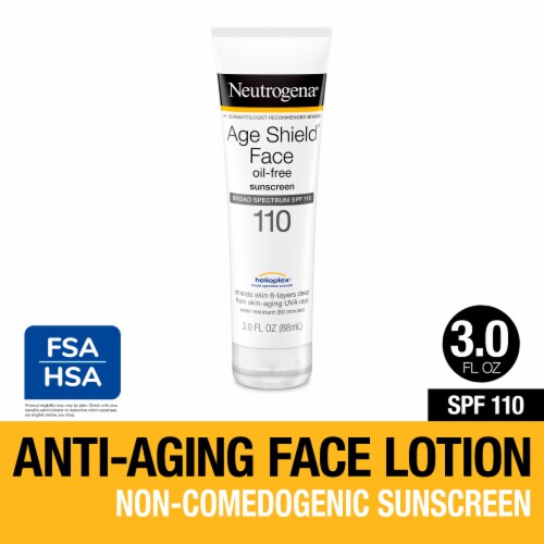 Neutrogena Age Shield Facial Sunscreen Broad Spectrum SPF 110, Oil-Free & Water Resistant Perspective: front
