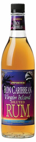 Ron Caribbean Virgin Island Diluted Dark Rum Perspective: front