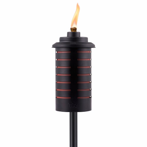 Tiki® Black and Orange Metal Torch Perspective: front