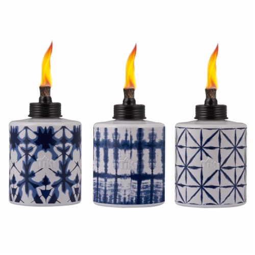 Tiki 5.75" Tie Dye Glass Table Torch - Assorted Perspective: front