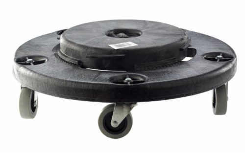 Rubbermaid 2640-20-BLA Brute Black Trash Can Dolly Perspective: front