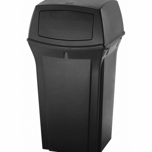 Rubbermaid Commercial Trash Can 35 gal. Black Plastic FG843088BLA