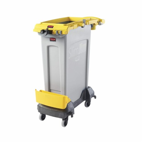 Rubbermaid 2032955 23 gal Slim Jim Rim Caddy, Yellow Perspective: front