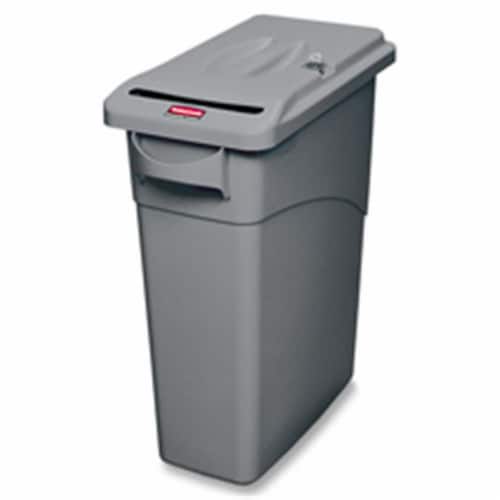 Rubbermaid RCP9W25LGYCT 16 gal Document Container Combo - Gray Perspective: front