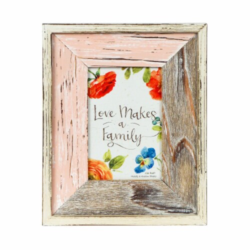 Prinz Distressed  Picture Frame - Pink/Natural Perspective: front