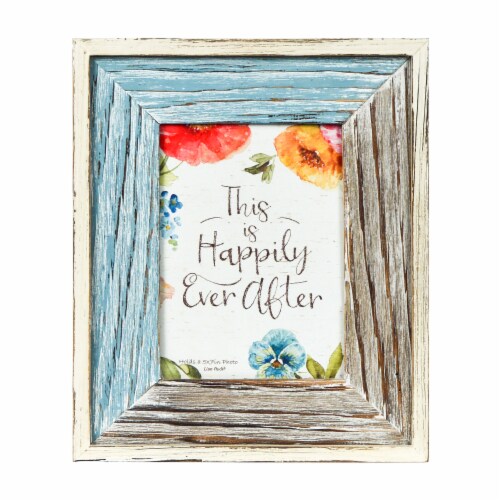 Prinz Distressed Picture Frame - Teal/Natural Perspective: front