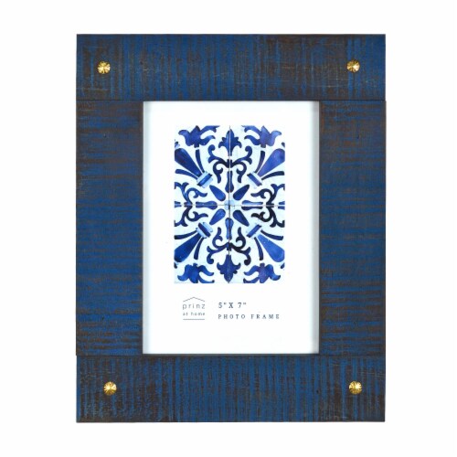 Prinz  Reclaimed Metal Accent Picture Frame - Indigo Perspective: front