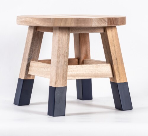 Prinz Round Stool - Blue Perspective: front