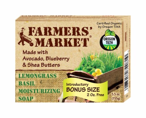 Farmers' Market Lemongrass Basil Soap Perspective: front