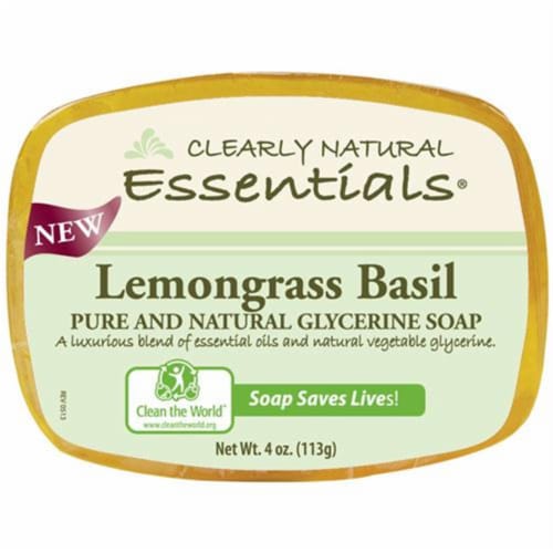Clearly Natural Glycerin Bar Soap - Lemongrass Basil - 4 oz - 1279603 Perspective: front