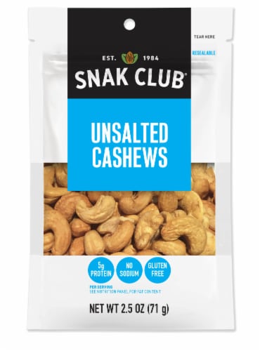 Snak Club Unsalted Cashews Perspective: front