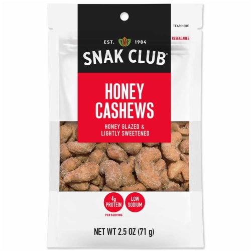 Century Snacks Honey Cashews, 2.5 Ounce -- 6 per case. Perspective: front