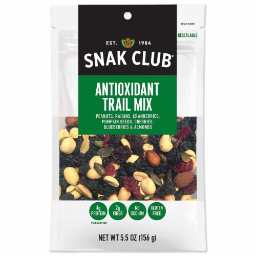 Snak Club All Natural Antioxidant Trail Mix, Non-GMO, 5.5-Ounces, 6-Pack Perspective: front