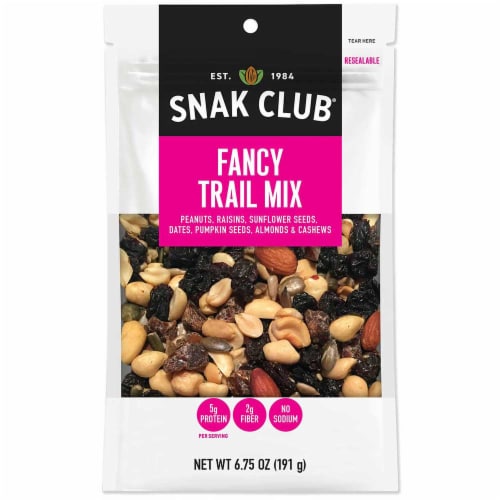 Snak Club All Natural Fancy Trail Mix, Non-GMO, 6.75-Ounces, 6-Pack Perspective: front