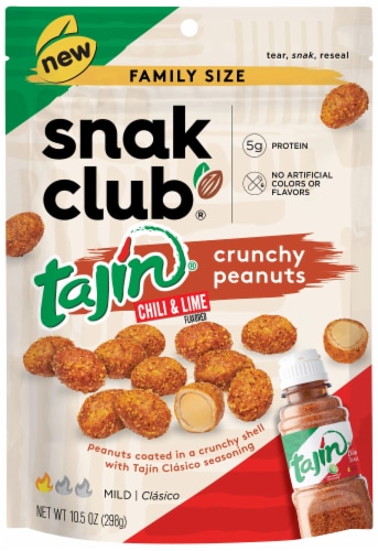 Snak Club Tajin Mild Chili and Lime Crunchy Peanuts Perspective: front