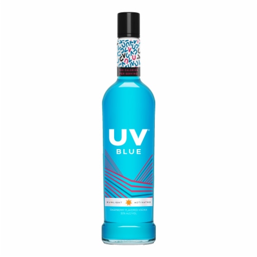 UV Blue Raspberry Flavored Vodka Perspective: front