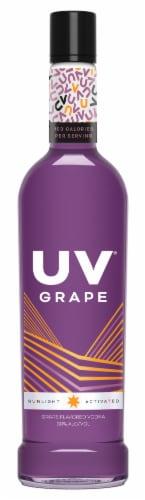 UV Grape Flavored Vodka Perspective: front