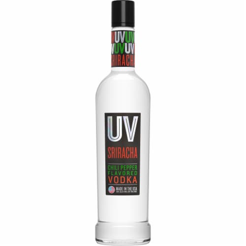 UV Sriracha Chili Pepper Flavored Vodka Perspective: front