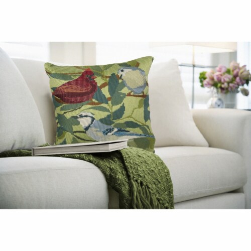 Three Parrots Needlepoint Pillow